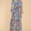 Be Prepared Teal Multi Print Maxi Dress