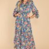 Be Prepared Teal Multi Print Maxi Dress