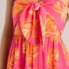 Beach Bliss Hot Pink & Orange Tropical Print Strapless Jumpsuit