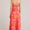 Beach Bliss Hot Pink & Orange Tropical Print Strapless Jumpsuit