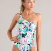 Beach Breeze Teal Multi Print One Piece Swimsuit