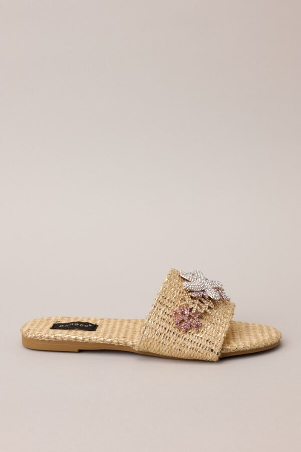Beachside Perfection Gold & Multicolor Rhinestone Sandals
