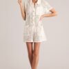 Beachside Romance Natural Open Knit Cover Up Romper