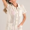 Beachside Romance Natural Open Knit Cover Up Romper