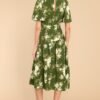 Beautiful Botanicals Green Floral Print Midi Dress
