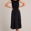 Beautiful Life Black Pleated Midi Dress