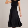 Beautiful Life Black Pleated Midi Dress