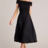 Beautiful Life Black Pleated Midi Dress
