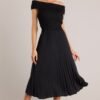 Beautiful Life Black Pleated Midi Dress