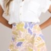 Beautiful Moments Beige Multi Print Skort