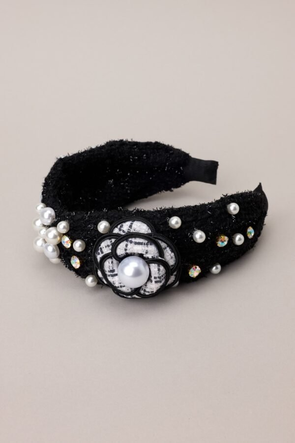 Beauty In Everyday Black Tweed Headband