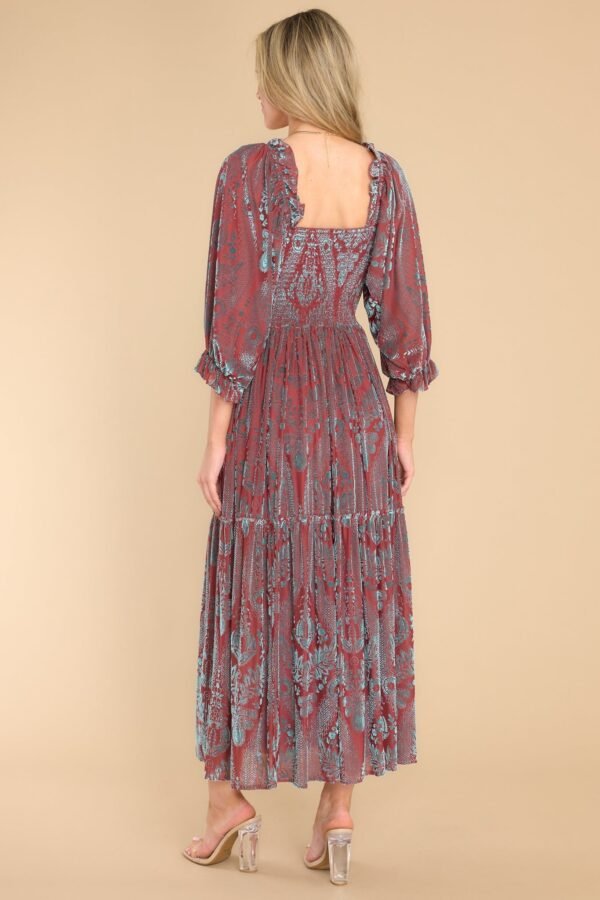 Been Here Before Rust Midi Dress
