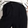 Behind The Grin Black Cotton Linen Blend Pants