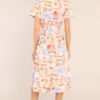 Best In Town Beige Island Print Cotton Midi Dress