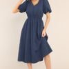 Best Route Navy Blue Midi Dress