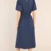 Best Route Navy Blue Midi Dress