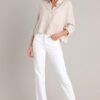 Beyond Boundaries Tan Stripe Button Front Top