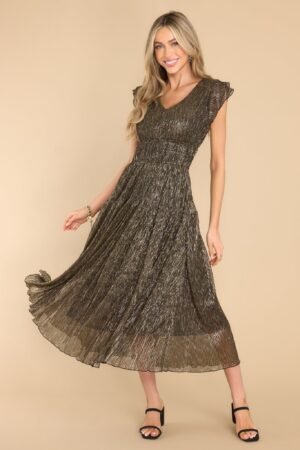 Beyond Iconic Gold Midi Dress