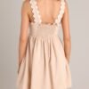 Birds Singing Natural Scalloped Mini Dress