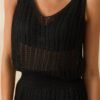 Beachside Bliss Black Open Knit Cover Up Mini Dress