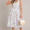 Blessed Life Lavender Floral Button Front Midi Dress