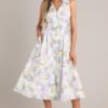 Blessed Life Lavender Floral Button Front Midi Dress