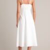 Blissful Breeze Ivory Faux Button Front Midi Dress