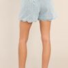 Blue Horizon Light Wash Scalloped Jean Shorts