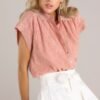 Board It Coral and White Stripe Cotton Top