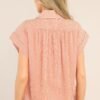 Board It Coral and White Stripe Cotton Top