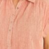 Board It Coral and White Stripe Cotton Top