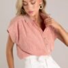 Board It Coral and White Stripe Cotton Top