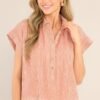 Board It Coral and White Stripe Cotton Top