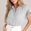 Board It Grey and White Stripe Cotton Top