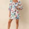 Away From The Noise Ivory Multi Patchwork Print Mini Dress