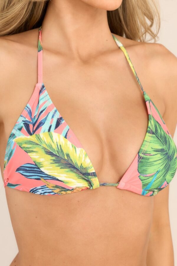 Book A Trip Coral Bikini Top