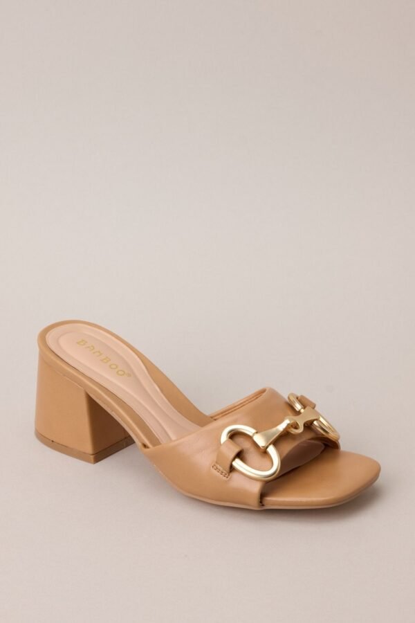 Boost In My Step Camel Short Block Heels