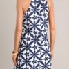 Botanical Breeze Navy Floral Embroidered Mini Dress