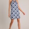 Botanical Breeze Navy Floral Embroidered Mini Dress