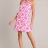 Botanical Breeze Pink Floral Embroidered Mini Dress