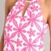 Botanical Breeze Pink Floral Embroidered Mini Dress
