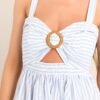 Breezy Days Light Blue Stripe Cutout Mini Dress