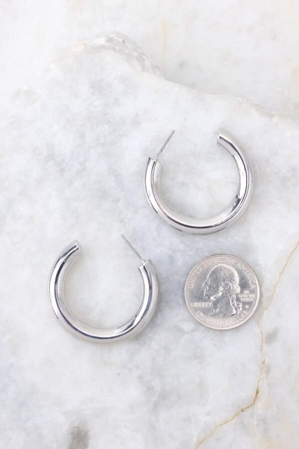 Bring Us Back Silver Hoop Earrings