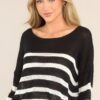 Burned Bridges Black Striped Sweater