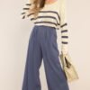 Burned Bridges Navy Striped Sweater