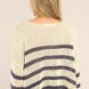 Burned Bridges Navy Striped Sweater