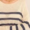 Burned Bridges Navy Striped Sweater