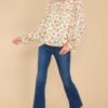 Can't Talk Right Now Ivory Floral Print Top
