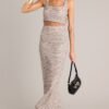 Capturing Joy Taupe Stripe Knit Crop Top