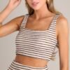 Capturing Joy Taupe Stripe Knit Crop Top